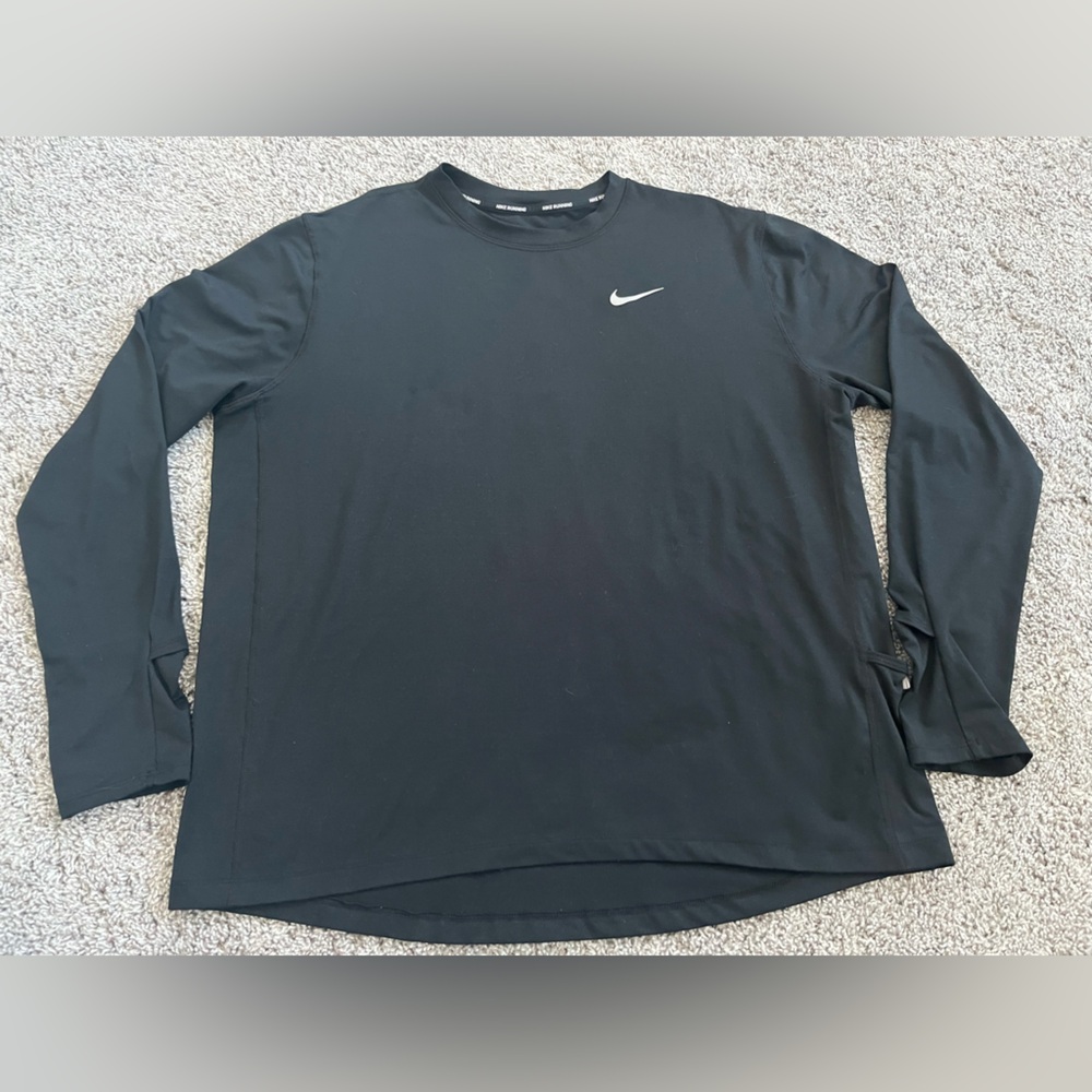 Nike Running Dri-Fit Men's Black Long Sleeve Shirt- XL